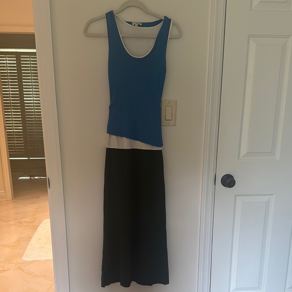 STAUD Blue and Green color block dress - Picture 4 of 7